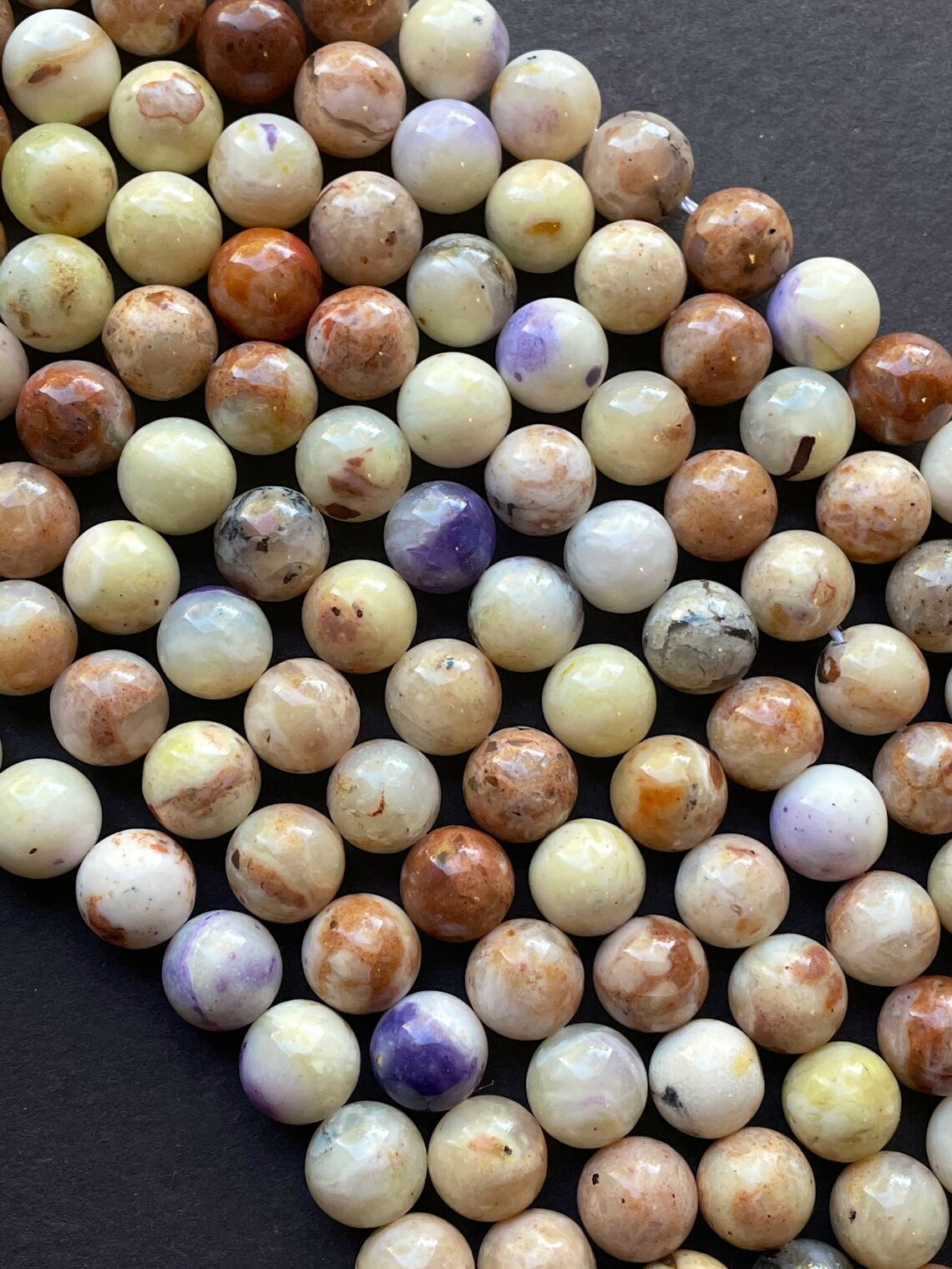 AAA Natural Mexican morado purple opal . Smooth 6mm 8mm 10mm | Etsy