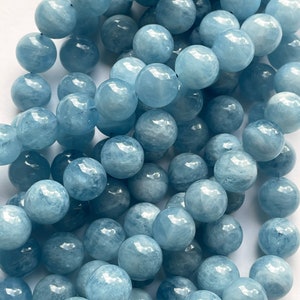 AAA Natural Aquamarine Stone Beads 4mm 6mm 8mm 9mm 10mm 12mm Gorgeous, Clear Blue Aquamarine Gemstone High Quality Gemstone Strand image 5