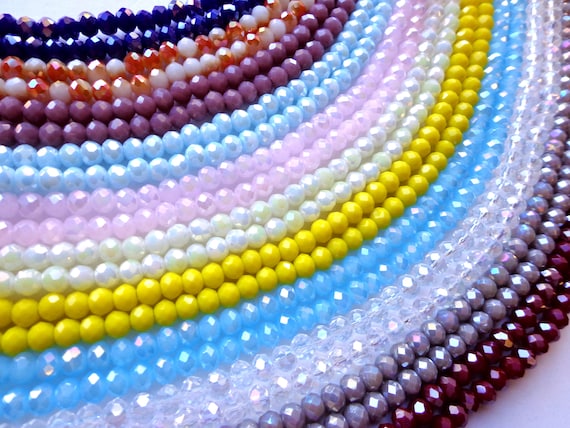 Bulk 1350 Beads Multi-color Crystal 4mm Rondelle Chinese Crystal