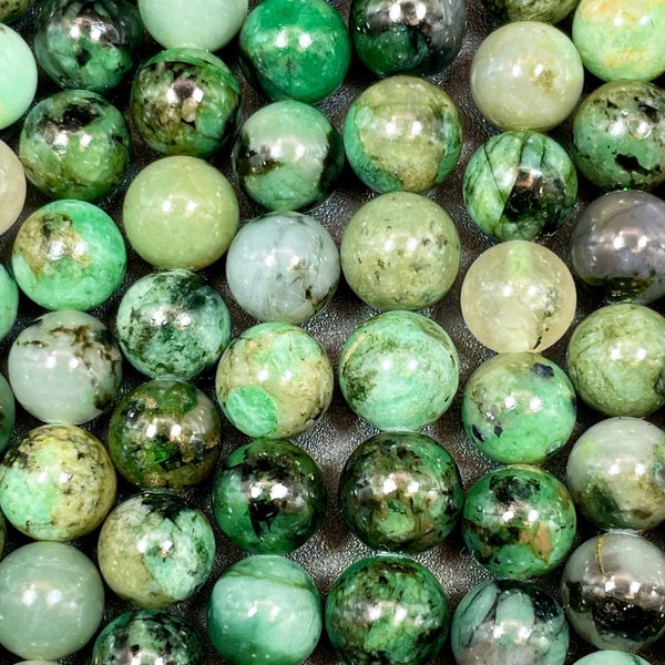 AAA Natural Emerald stone bead. 7mm 8mm 9mm round shape bead. Gorgeous natural green color, not treated. High quality! Full Strand 15.5"