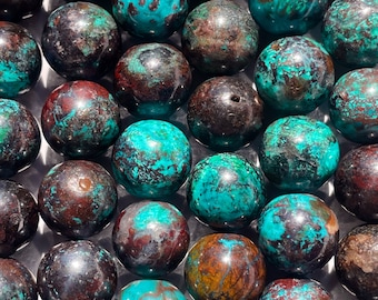 Extremely Rare Natural Blue Chrysocolla Green Malachite 6mm 8mm