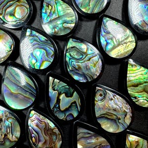 Natural abalone shell beads . Teardrop shape 22x26mm  gorgeous natural color . excellent quality . abalone beads