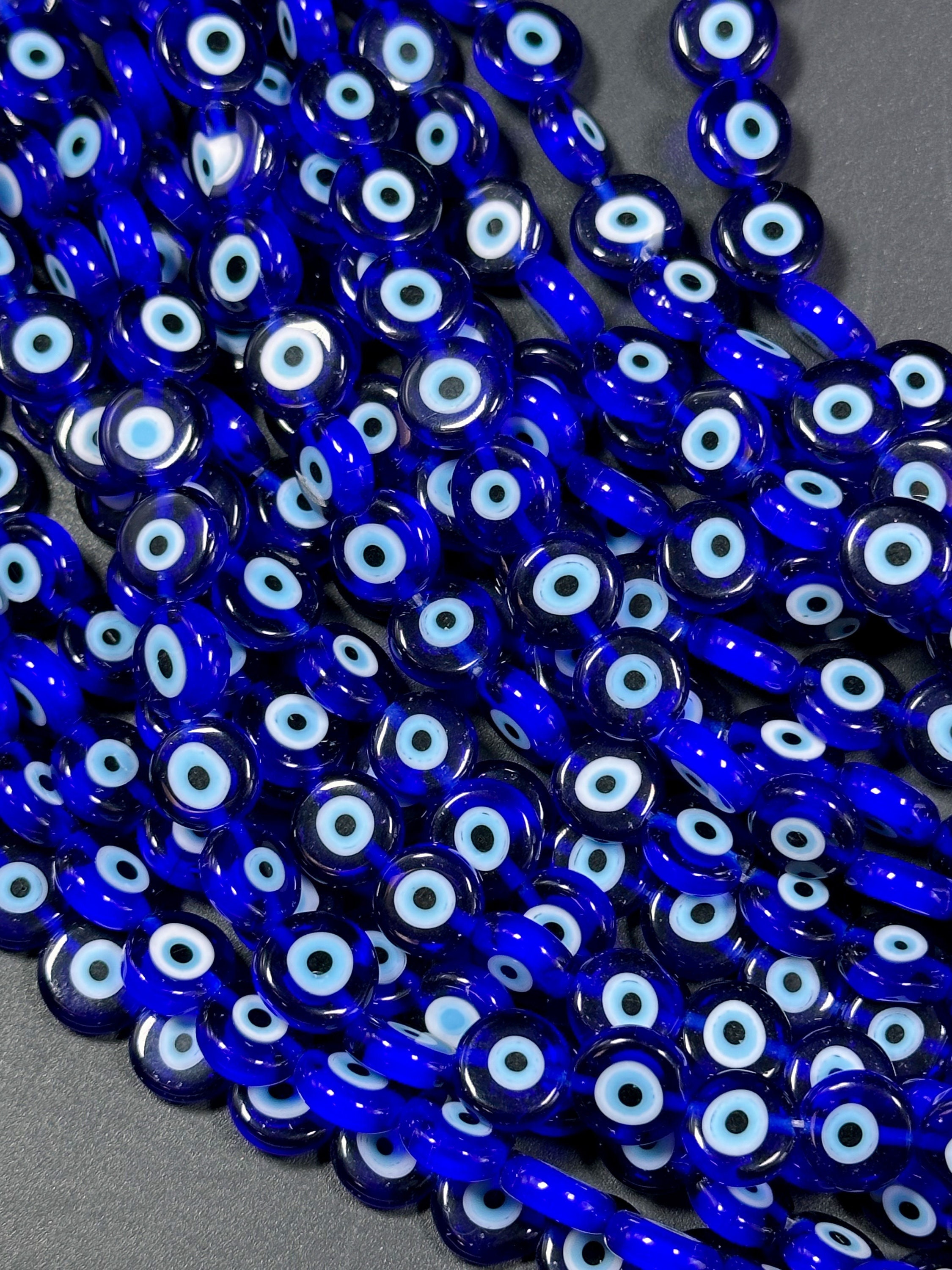 5 pcs Blue Evil Eye Spacer Beads, 7mm Enamel Evil Eye Connectors, Evil –  Evileyefavor