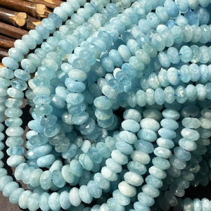 Bracciale Impilabile In Pietre Naturali Iolite E Acquamarina Muschio – Rondelle E Ovali Facetati 3-5x8mm – Lunghezza 18 Cm Con Chiusura Argentata – Fatto A Mano In India