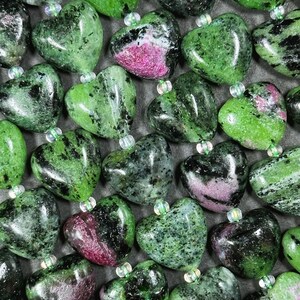 Created Ruby In Zoisite Lab Gems Gemstone Color Snake Silver Tone Chain - Foto 6