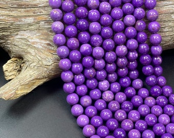 AAA Natural Phosphosiderite stone bead. 4mm 6mm 8mm 9mm 10mm 12mm round bead. Beautiful natural purple color Phosphosiderite gemstone bead