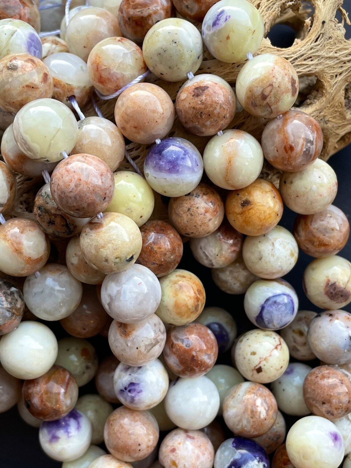 Natural Mexican morado purple opal stone bead. 6mm 8mm 10mm | Etsy