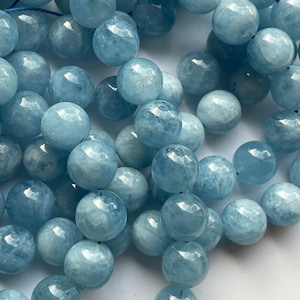 AAA Natural Aquamarine Stone Beads 4mm 6mm 8mm 9mm 10mm 12mm Gorgeous, Clear Blue Aquamarine Gemstone High Quality Gemstone Strand image 4