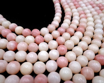 NATURAL Gemstone Pink Opal beads 6mm 8mm 10mm 12mm smooth round beads, Beautiful natural rose pink color gemstone bead . Full length 15.5”69