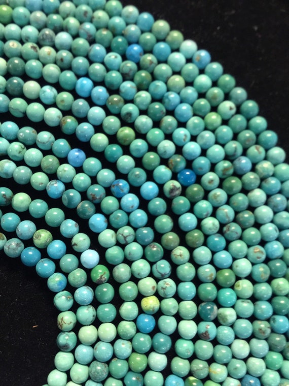 6mm Blue Turquoise / 16 Strand / man-made / smooth round stone