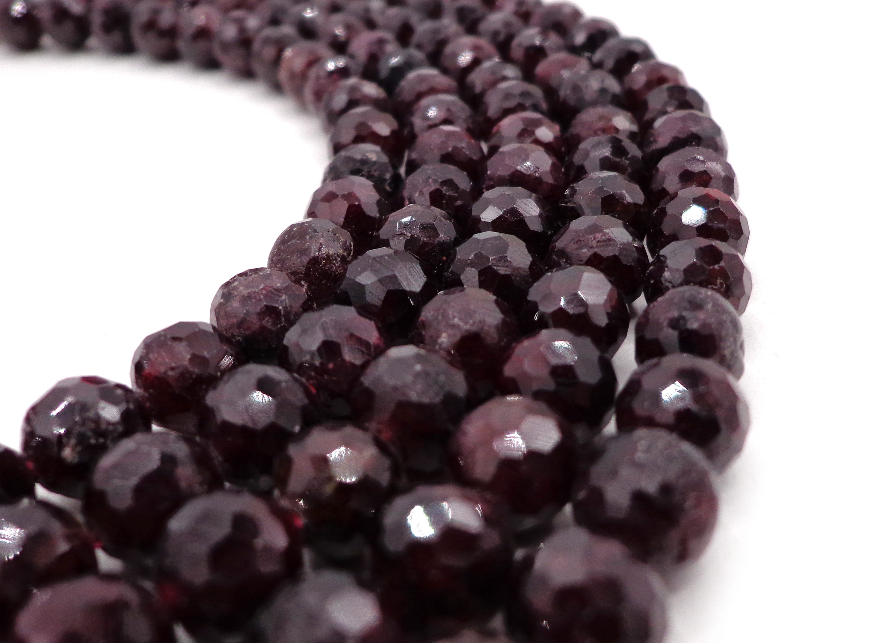 Natürliche 5-11mm Weinrote Granat Runde Edelstein Perlen