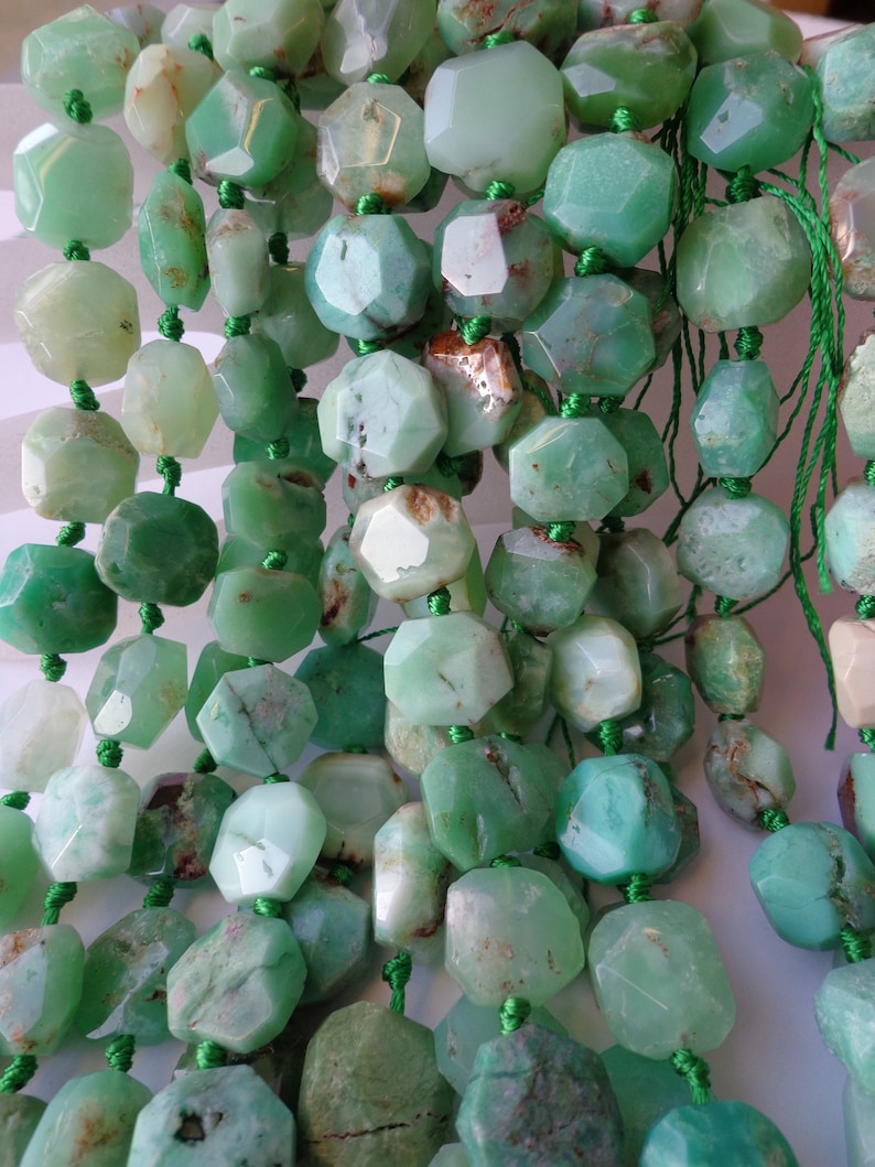 18x14mm NATURAL Gemstone Chrysoprase Nugget Shaped Beads AAA Quality! great for Jewelry Making Full Strand 16 Gorgeous green color