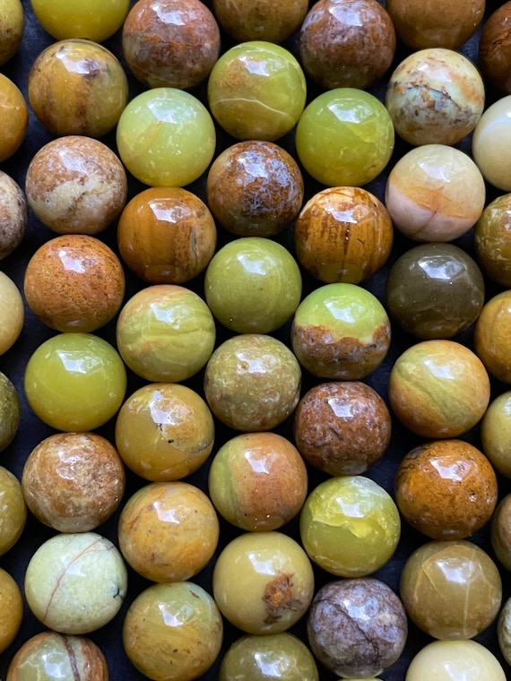 AAA Natural green opal stone bead. 6mm 8mm 10mm 12mm round bead. Beautiful natural olive green opal gemstone bead full strand 15.5”