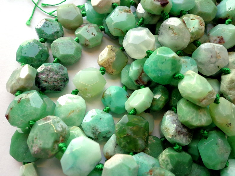 18x14mm NATURAL Gemstone Chrysoprase Nugget Shaped Beads AAA Quality! great for Jewelry Making Full Strand 16 Gorgeous green color