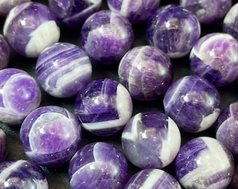 AAA Natural flower amethyst stone bead. . 6mm 8mm 10mm 12mm round bead. Gorgeous natural purple color. High quality gemstone bead!