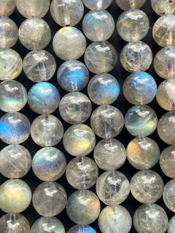 AAA Perla di pietra di luna flash blu naturale naturale. Perlina rotonda da  4 mm 6