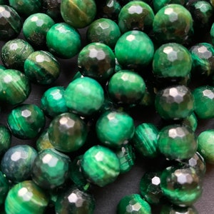 AAA Green Tiger Eye Stone Beads: Faceted Round Gemstone, Jewelry Making