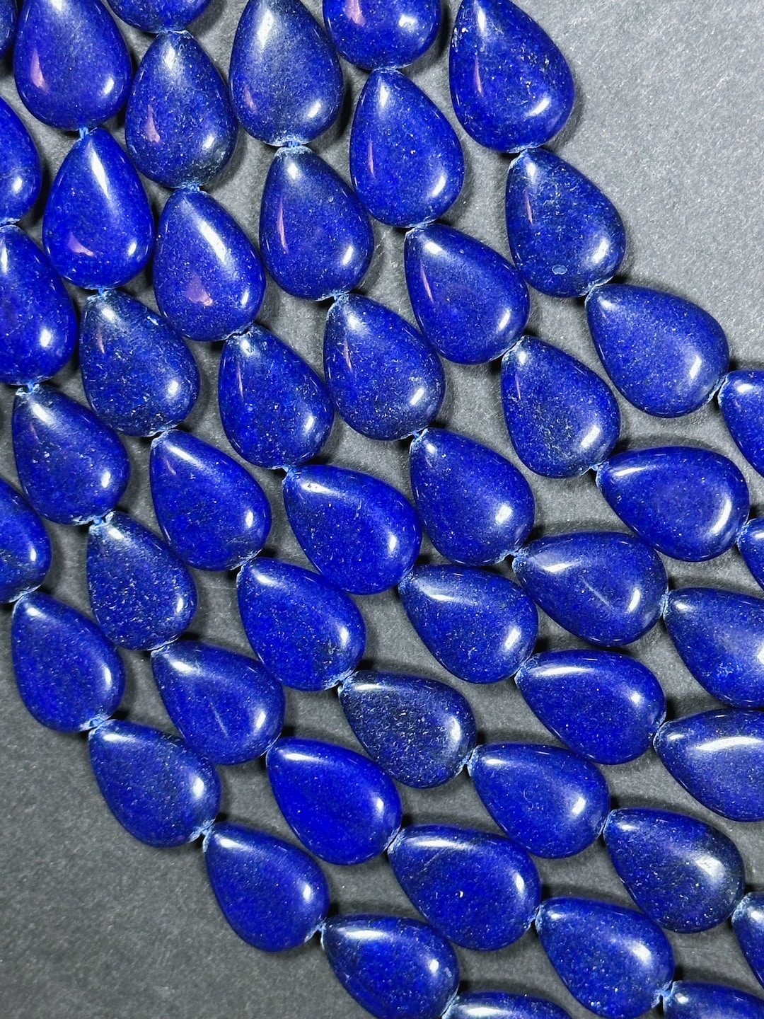 Natural Royal Blue Jade Gemstone Bead 18x13mm Teardrop Shape, Beautiful ...