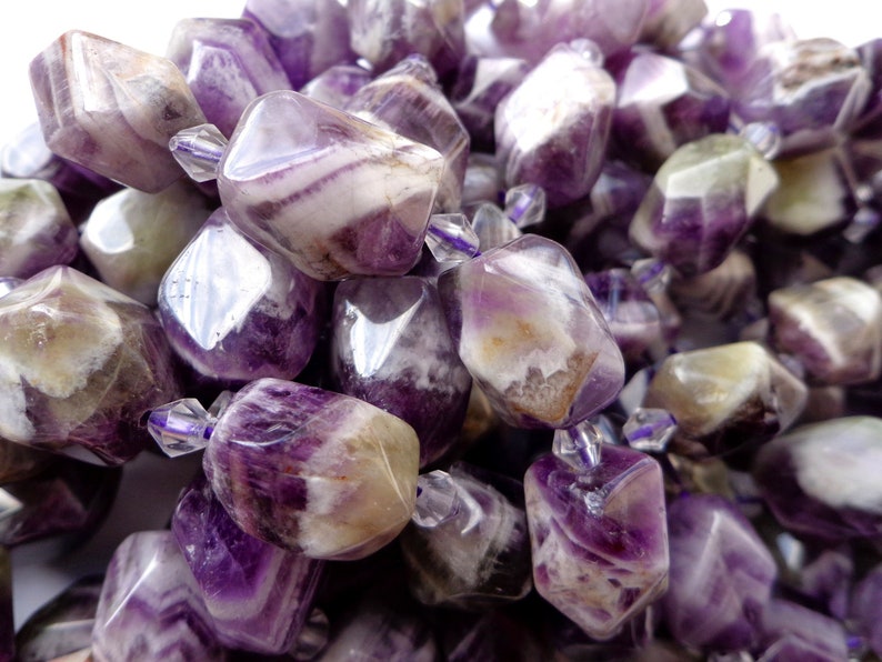 18x12mm Faceted Nugget Beads Full Strand 15.5 inches NATURAL Amethyst Gemstone Beads Beautiful Purple Beads Great Quality Beads