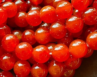 AAA Natural Carnelian 4mm 6mm 8mm 10mm 12mm Round Bead Gorgeous Natural Red Carnelian Bead Great Quality Gemstone 15.5” Strand for Crafts