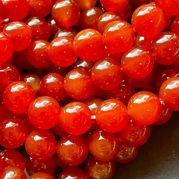 AAA Natural Carnelian 4mm 6mm 8mm 10mm 12mm Round Bead Gorgeous Natural Red Carnelian Bead Great Quality Gemstone 15.5” Strand for Crafts