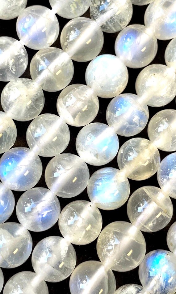 Luna Bianca Perline Rotonde Facettées 4,5 Mm - Pietra Di Luna X39cm Opale Pietra - Foto 8