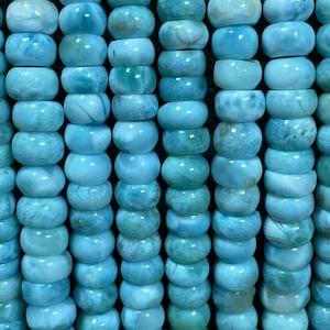 AA +100% Natural Larimar Gemstone Bead. 8mm Rondelle Shape. Beautiful ...