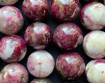 Natural turmaline stone bead. 2mm 4mm 6mm  8mm 10mm round bead . Gorgeous natural dark red purple color turmaline bead . Great quality