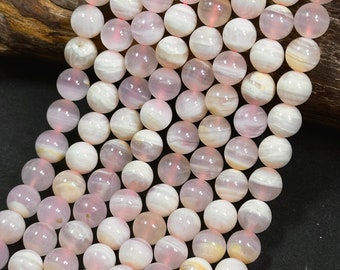 AAA Natural Pink Calcite Gemstone Bead 6mm 8mm 10mm Round Bead, Gorgeous Natural Pale Pink Color Calcite Gemstone Bead, High Quality 15.5"