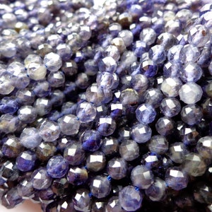 AAA Natural Blue Tanzanite Gemstone Beads, 4mm, Faceted Round Shape, Gorgeous Indigo Blue Beads, Great Quality Beads, Full length 15.5"