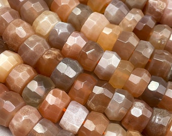Natural Multi Moonstone Gemstone Beads Multi Moonstone Smooth Wheel Shape Beads Total 5 Strands of 13 Inch In The Lot SKU#156421 8-11mm