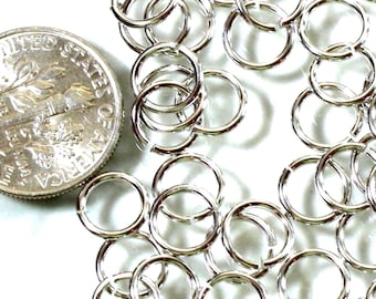 TierraCast Jump Rings,  6 mm 19 Gauge Round Jump Rings, Chain Mail Findings, Non-Tarnishing White Bronze Plated