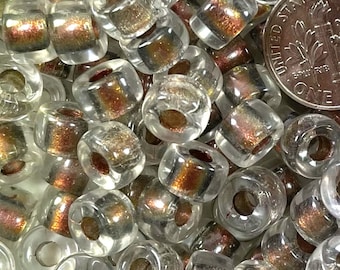 Miyuki Red Copper Color Lined Crystal Pony Beads, 9mm, w/3.5mm Hole, Roller Beads, Large Hole Beads, Accent Beads, 159