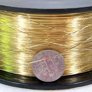 Brass Wire, 26 Gauge, Round Dead Soft, Solid Yellow Brass Wire, Jewelry Quality Brass, Wire Wrapping, Sold in 50 Ft. Length,