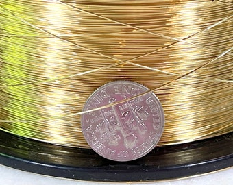 Brass Wire, 26 Gauge, Round Dead Soft, Solid Yellow Brass Wire, Jewelry Quality Brass, Wire Wrapping, Sold in 50 Ft. Length,