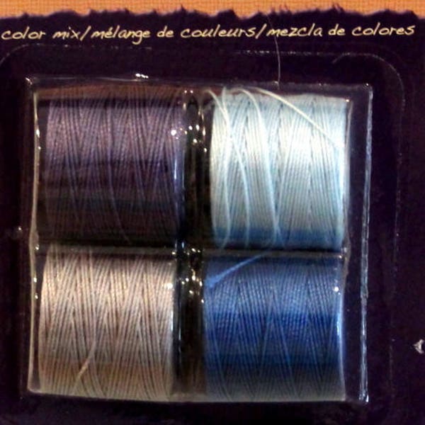 S-LON,  " SERENITY", Bead Cord, 4 Color Mix, Kumihimo Cording, 5 mm,3 Ply Twisted Bonded Multifilament Nylon Cord, 77 Yards Each Spool,