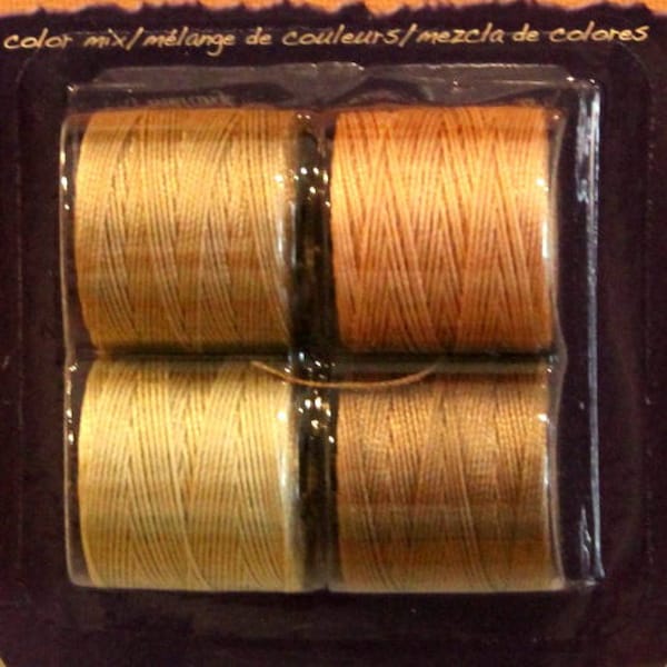 S-LON, " WARN NEUTRAL", Bead Cord, 4 Color Mix, Kumihimo Cording, 5 mm,3 Ply Twisted Bonded Multifilament Nylon Cord, 77 Yards Each Spool,