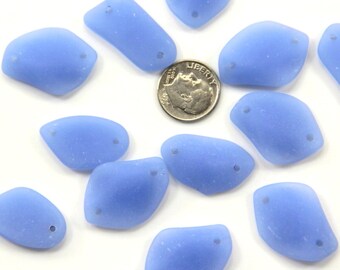 Desert Gold 2 Hole Free Form Flat Connector Pendant Bead Yellow wFrosted Matte Sea Glass Finish 6 Pieces Size 13-20x24-26mm