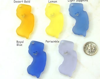 New Jersey (Large) State Pendant Charm Beads,  Large Size,  50mm X 23mm X 6mm , You Pick color, 1 Piece