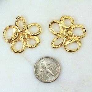 TierraCast Connector Links, Intermix 5 Ring Link, Bright Gold Plated Lead Free Pewter, 2 Pieces