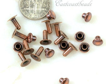 TierraCast Rivets, 6 mm Compression Rivets, Leather Findings, 6mm Compression Rivets, Antiqued Copper, ........................10 Sets, 6118