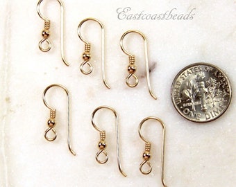 TierraCast Ear Wires, Hypoallergenic Gold Filled Earring Wires, w/3mm Ball And Coil Accent, Earring Findings, Sold By The Pair