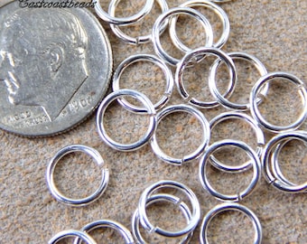 TierraCast Jump Rings,  6 mm 19 Gauge Round Jump Rings, Chain Mail Findings, Silver Plated