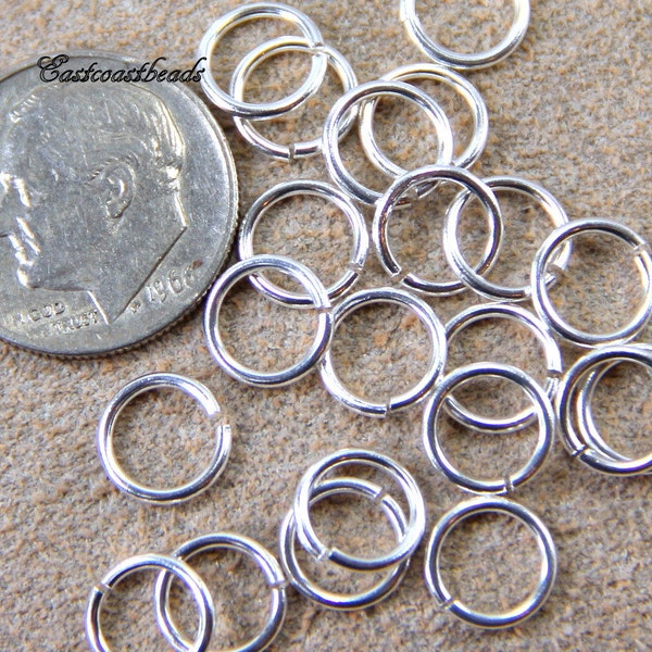 TierraCast Jump Rings,  6 mm 19 Gauge Round Jump Rings, Chain Mail Findings, Silver Plated