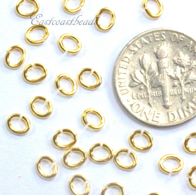 Tierracast Small Oval Jump Rings 20 Guage Small Gold Oval Etsy