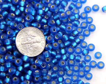 Miyuki Seed Beads, 6/0 Size, Capri Blue, Matte Finish, Kumihimo Seed Beads, Accent Beads, Spacer Beads, 10 Grams