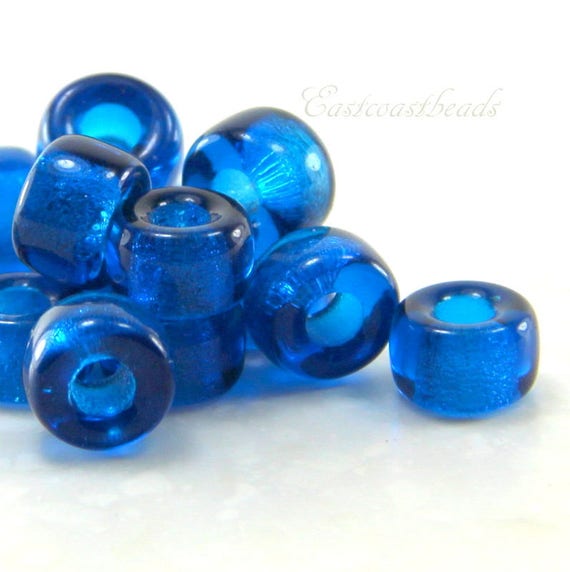 Roller Beads 9mm 0040 Rondelle Pony 20 Pcs Czech Green Iris 3.5mm Hole