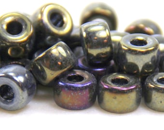 Pony Beads , 9mm w/3.5mm Hole, Brown Iris, Rondelle Beads, Roller Beads, Czech Beads, Large Hole Beads, Accent Beads, 20 Pieces, 137