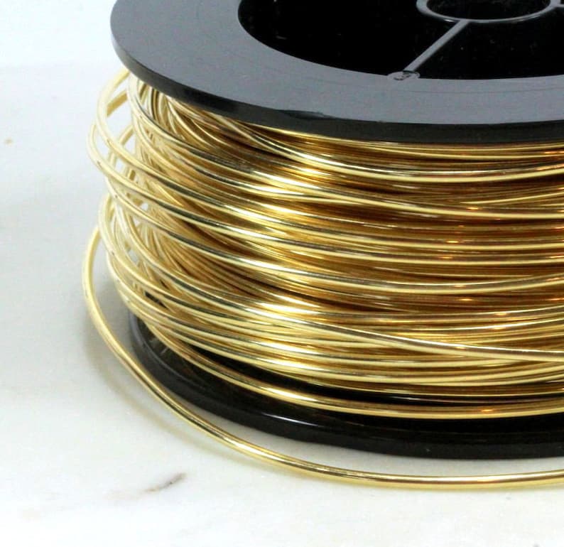 Jeweler Brass Wire, 14 Gauge, Round Dead Soft, Solid Yellow Brass Wire, Jewelry Quality Brass, Wire Wrapping, Sold in 10 Ft. Length, 015 image 1