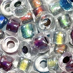 Miyuki Color Lined Pony Beads , 9mm, w/3.5mm Hole, 8 Different Colors, Roller Beads, Large Hole Beads, Accent Beads